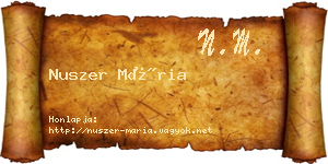 Nuszer Mária névjegykártya